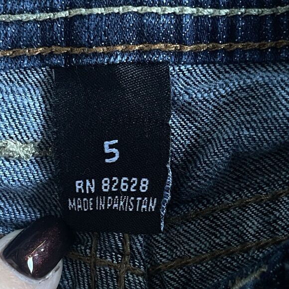 Southpole Juniors Jean Size 5 Dark Wash Low Rise Contrast Stitching Y2K S-Pocket - Picture 7 of 13